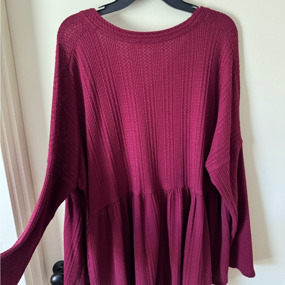 A Beautiful Soul by Altar’d State- Women's Burgundy Flowy Blouse - Picture 5 of 5